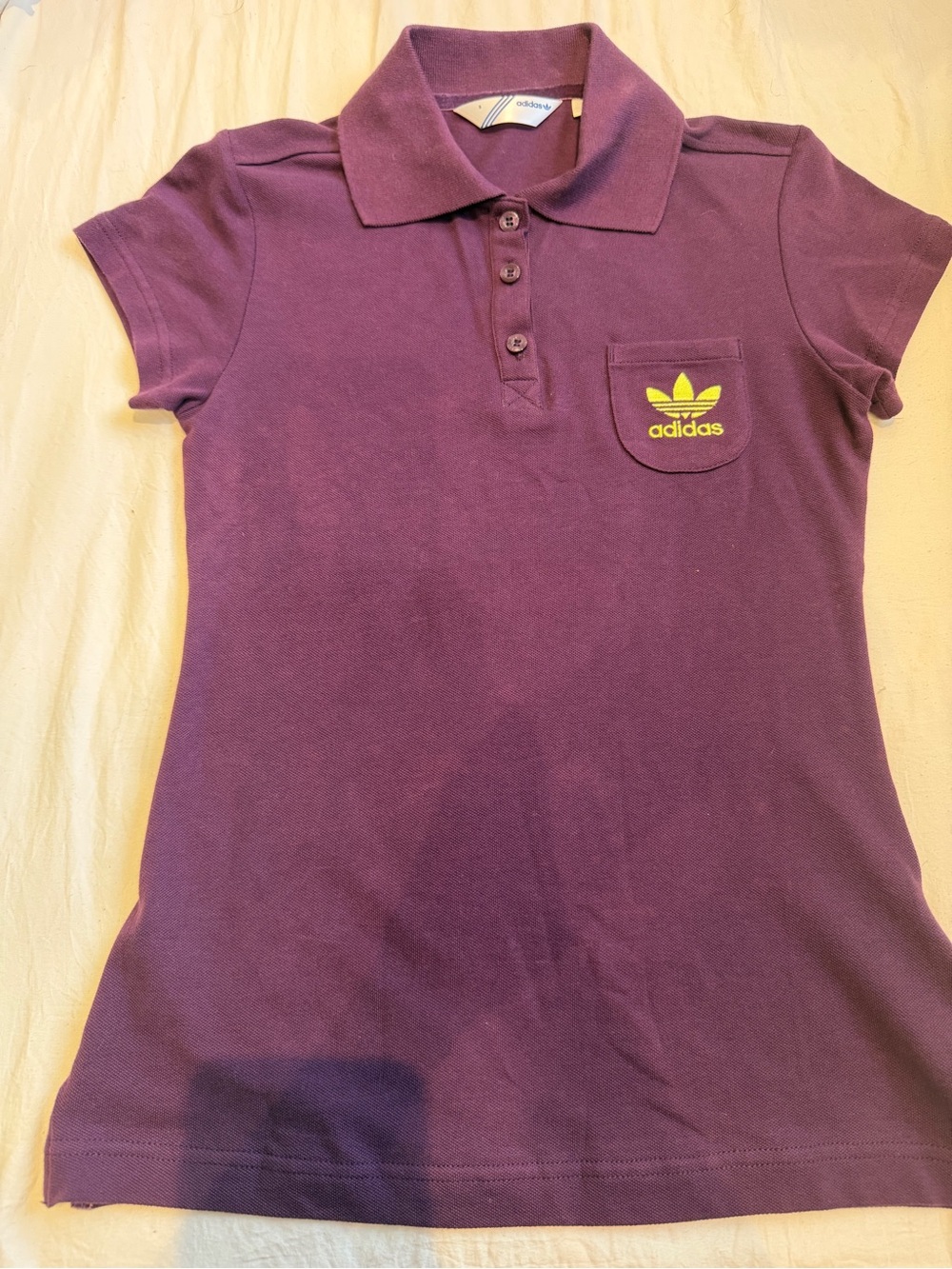 adidas Girls Purple Polo with Trefoil Pocket